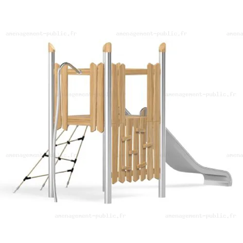 Structure pour aires de jeux extérieurs en bois de robinier